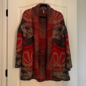 Free People red and grey cardigan!